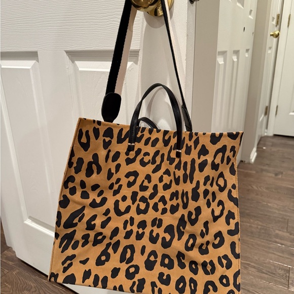 Clare V Women’s Leopard Print Suede Tote Bag - Picture 2 of 11